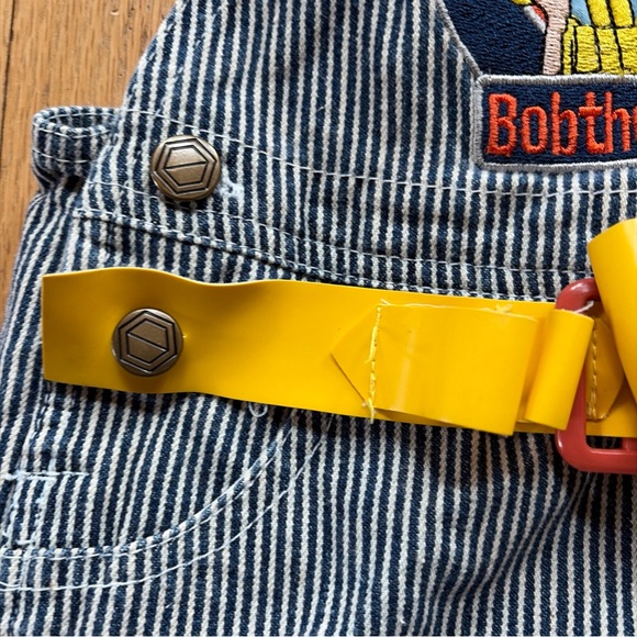 VTG Y2K Bob The Builder Costume Outfit Boys 2T Denim Overalls Shirt Tools 2001 - Picture 3 of 7